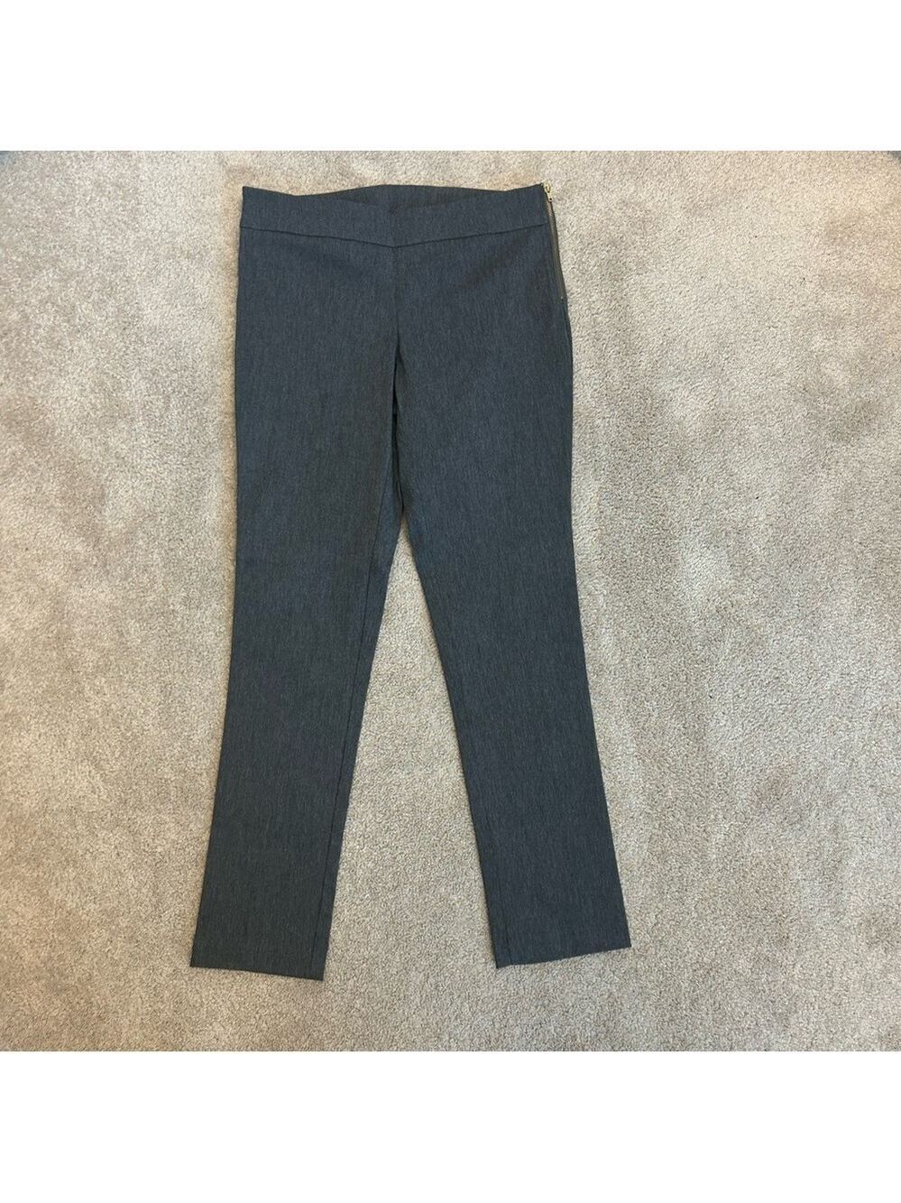 Seduction dark charcoal gray slim fitting ankle pants stretchy size medium